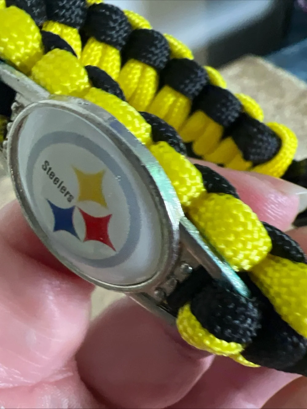 NFL Pittsburgh Steelers Black & Gold Braided Rope Wrist Bracelet